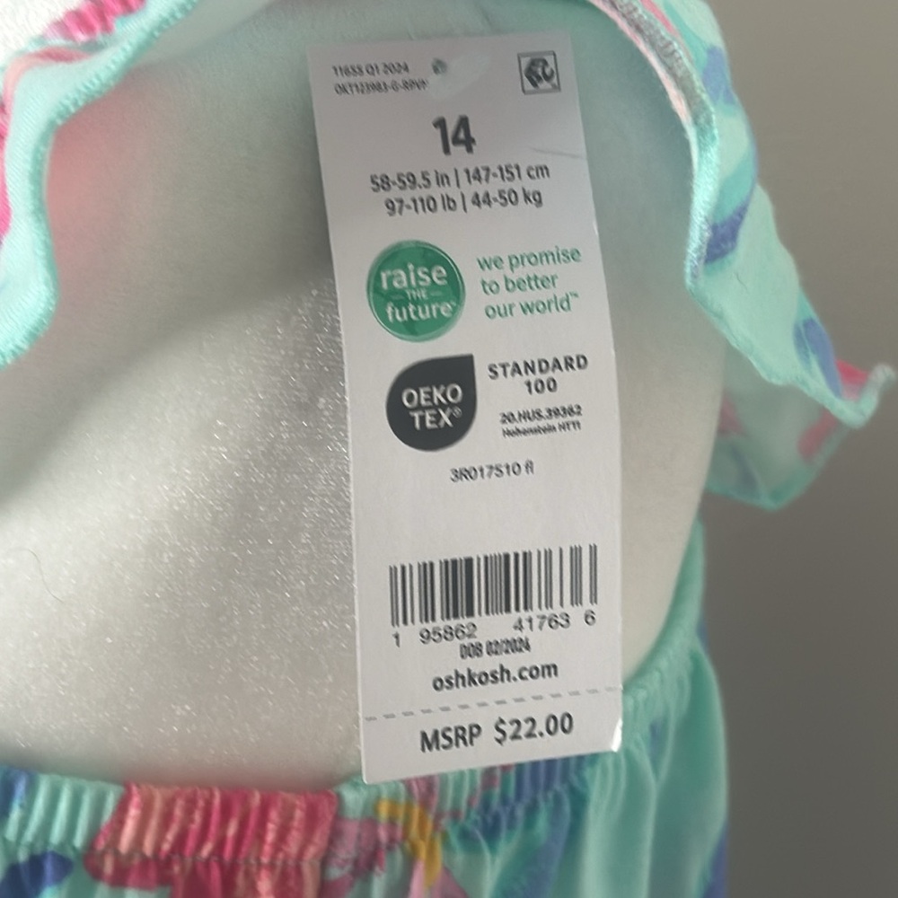 NWT Girl’s OshKosh B’gosh Floral Top Size 14 - Picture 6 of 11